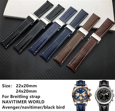 breitling navitimer world leather strap|genuine breitling watch straps.